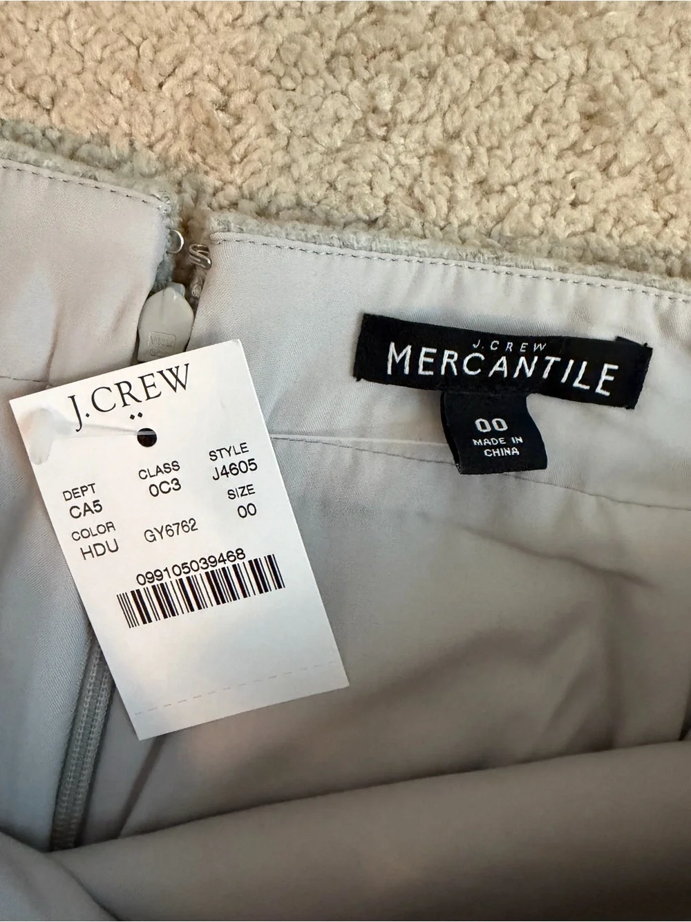 J.Crew Mercantile NWT Wool Blend Pencil Skirt Gray Professional Career Size 00